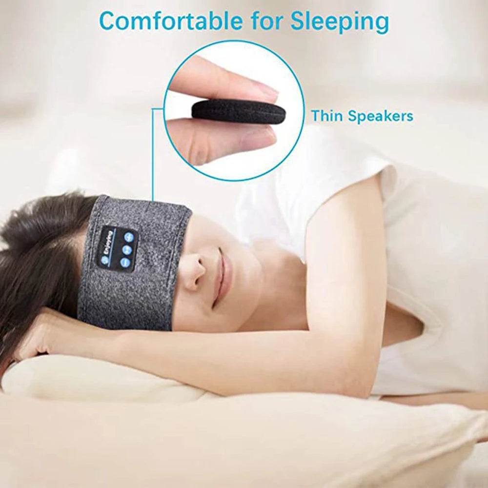 Comfortable Bluetooth Sleeping Band Headphone Music Eye Mask Soft Elastic Wireless Sport Headband Headset