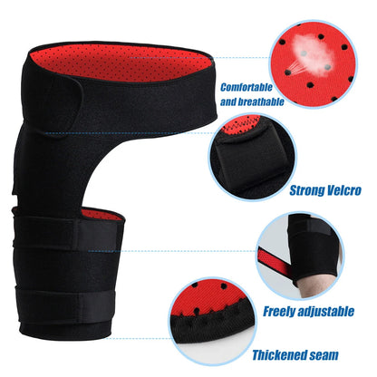 Relief for Hip Pain, Sciatica, Hamstring & Groin Strains. Adjustable Support for Men & Women, Fits Both Legs.