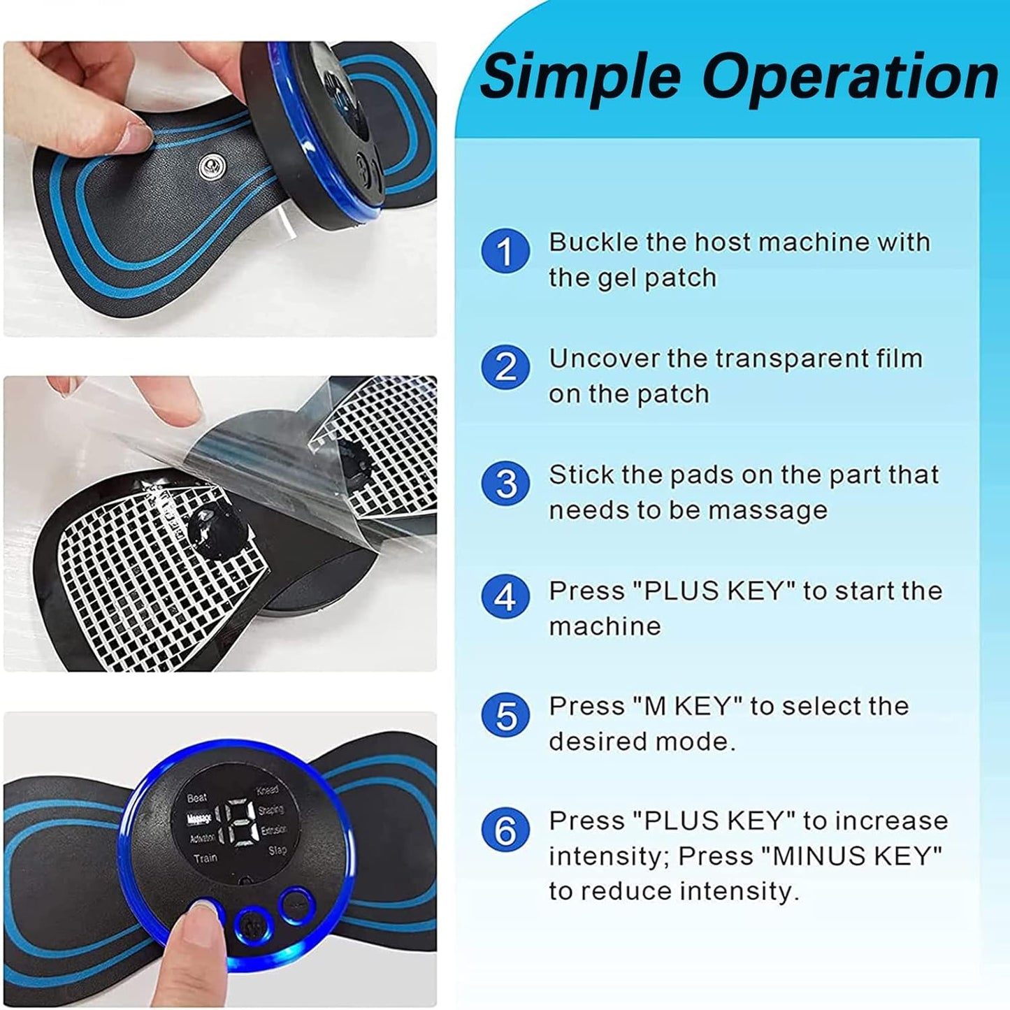 Electric Neck Massager Mini Cervical &amp; Back Pain Relief Stimulator